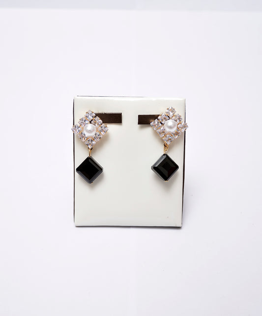 Noir Pearl Drop Earrings