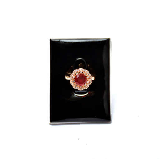 Crimson Blossom Ring