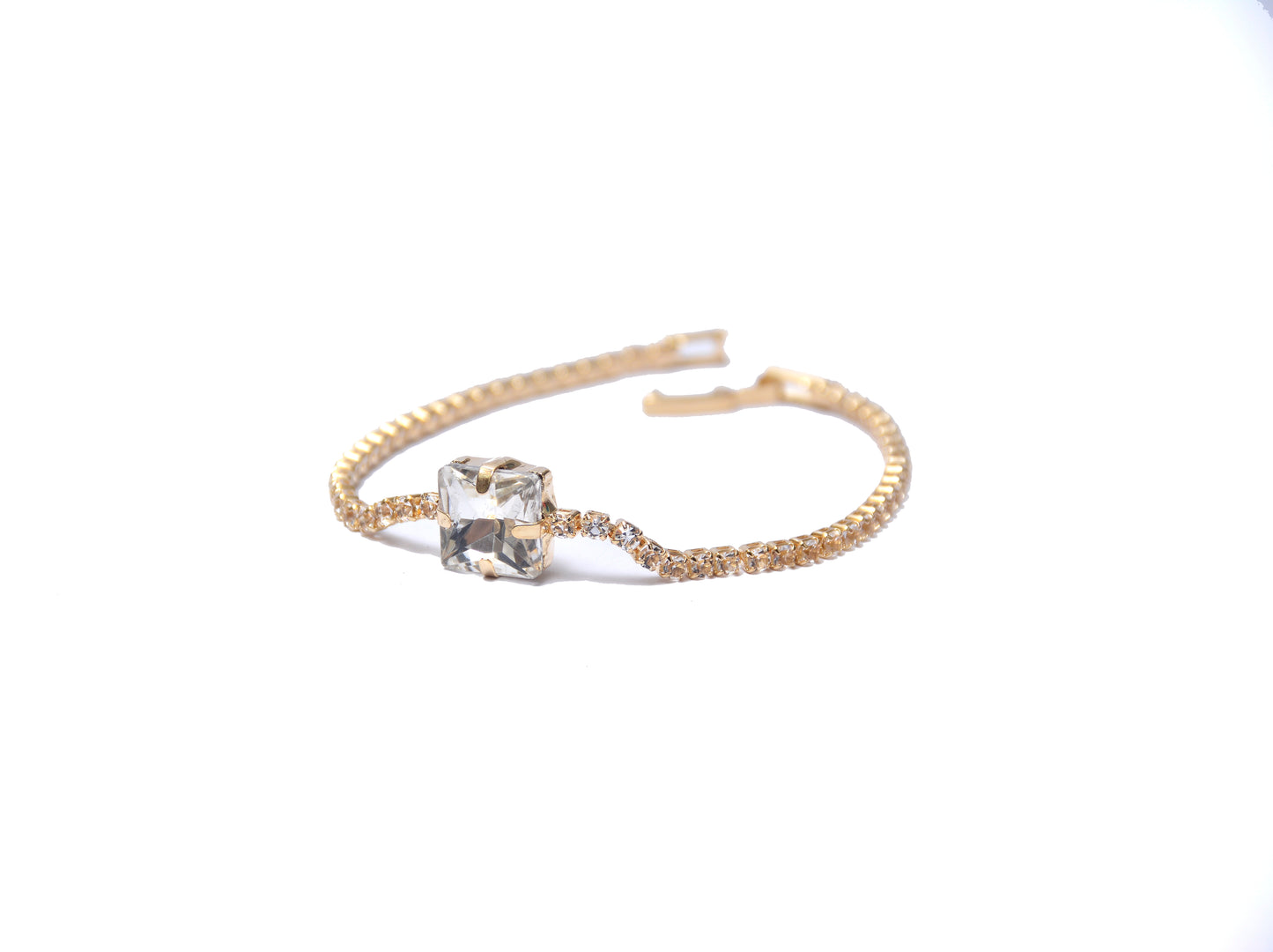 Solitaire Sparkle Cuff